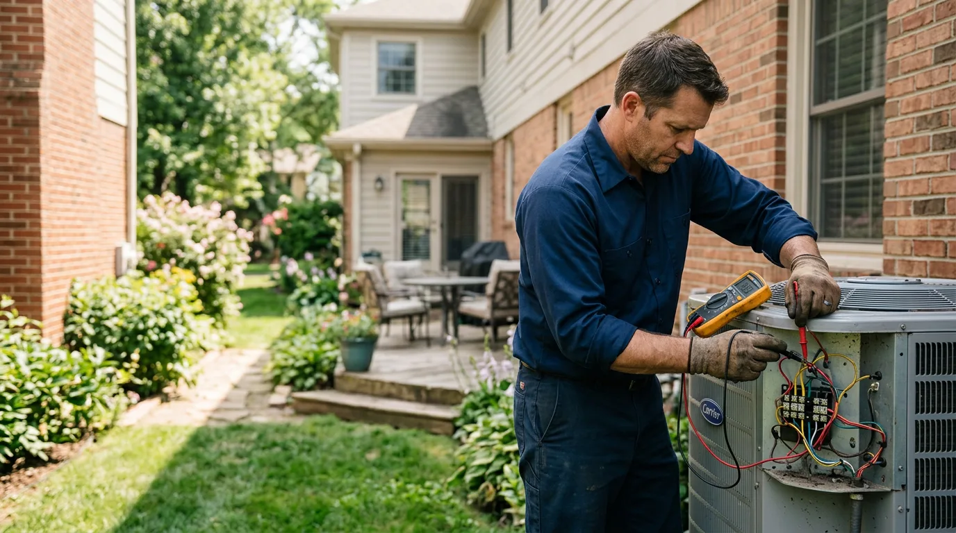 HVAC technician working near Arroyo Seco, NM